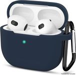 Cat Care Compatible with Airpods 4 (2024) Pouch Case Cover, Soft Silicone Case Cover with Key-Chain, 360° for Airpods 4 Gen Full Protective Pouch Case (Blue)