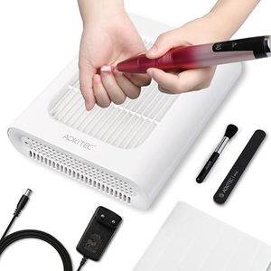Aokitec Nail Dust Collector, Nail Dust Extractor with Replacement Filter Powerful Turbofan 120W Electric Nail Vacuum Fan for Acrylic Nails Extension Gel Nails, Low Noise Nail Drill Cleaner