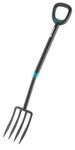 Gardena ErgoLine Telescopic Spade, Garden Spade of Quality Steel for Turning Over and Removing Soil with Foot Rest and Ergonomic D-Handle (17020-20)