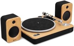 House of Marley Stir It Up Wireless 2 Turntable with Speakers - Sustainably Made Bluetooth Record Player & 10W Bookshelf Speakers, Easy Set Up Vinyl Player with an Audio-Technica Cartridge, Bamboo