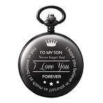 TREEWETO Pocket Watch Gifts for Boys Men Gift Engraved "to My Son" Gift for Children's Day Christmas Birthday