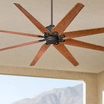 72" Predator Rustic Industrial Farmhouse Large Outdoor Ceiling Fan with Remote Control English Bronze Cherry Damp Rated for Patio Exterior House Porch Gazebo Garage Barn Roof - Casa Vieja