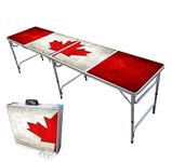 PARTYPONG 8-Foot Folding Beer Pong Table - Oh Canada Edition (Base Model)