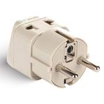 Orei Europe Travel Adapter, India to Europe (Schuko) Plug - Type E/F India to Europe Adapter - 2 in 1 - Perfect for Laptop, Camera Charger and More - CE, RoHS - Beige.