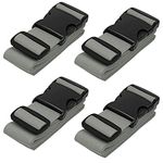 Luggage Straps for Suitcase - (Silver, 6.5 ft x 2 in, 4 Pack) - Strap for Suitcases - TSA Approved by BlueCosto