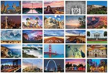 Better Office Products 50 Pack Travel Postcards, Famous US Landmarks and Historical Sites, High Gloss Photo Post Cards, 4 x 6 inch, 25 Amazing Photos of National Landmarks