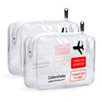 Cableinthebay TSA Approved Toiletry Bags, Clear, 2 PACK