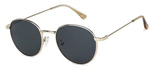 VINCENT CHASE EYEWEAR | Round Stylish Sunglasses | Polarized & UV Protected | For Men & Women | Medium | VC S13137 (Grey_Gold)- Pack of 1