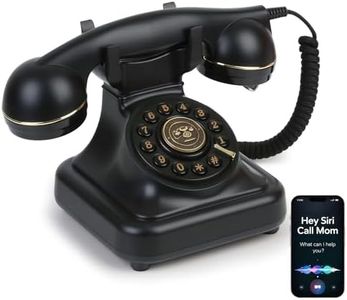 Sangyn Bluetooth Retro Phone with Voice Assistant, Bluetooth Landline Phone Compatible with Android & iOS, Wireless Bluetooth Physical Home Phone Telephone with Speakerphone & Volume Control,Black