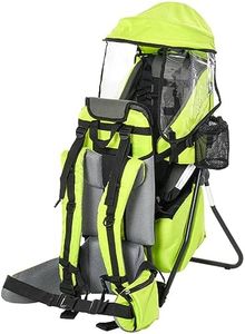HOMCOM Baby Hiking Backpack Carrier Child Carrier with Ergonomic Hip Seat Detachable Rain Cover Adjustable Straps Stand for Toddler 6-36 Months Green