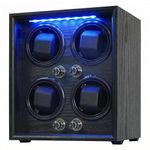 ORYX Watch Winder 4 for Automatic Watches Box, Watch Rotator for Large Watches with LED Light, Rotating Watch Case, Quad Watch Shaker, USB Powered Super Quiet Mabuchi Motor(Black)