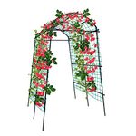 Garden Arch Trellis for Climbing Plants Outdoor, 7 ft Tall Cucumber Trellis Garden Arch Arbor Trellis, Tunnel Trellis with Mounting Clips and Nylon Net for Climbing Vegetables Fruits Flowers Pea