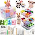 Needle Felting Kit 109Pcs Set, WEST BAY Wool Roving 36 Colors with Complete Felt Tools and Storage Box Needle Felting Starter Kit for DIY Craft Animal Home Decoration New Year Gift,Foam,