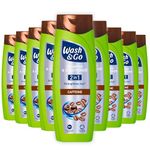 Wash & Go 2 in1 Caffeine Shampoo and Conditioner 180ml x 9 bottles