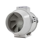 VENTS UK 150mm In Line Bathroom Extractor fan with Timer 150 mm Silent In-line Toilet Ventilator Powerful Ventilation Damp Control 6 inch Loft Mounted Inline Shower Ceiling