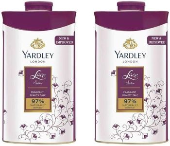 2 x 100gm Yardley London Perfumed Talcum Powder Lace Satin