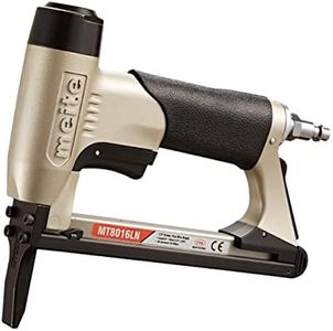 meite MT8016LN Pneumatic Upholstery Stapler 21 Gauge 80 Series 1/2-Inch Crown 1/4" to 5/8" Length Air Fine Wire Stapler Gun with Long Nose