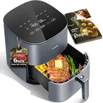 COSORI Air Fryer 9-in-1, Compact 5-Qt, Perect for Meat Enthusiasts with 450°F Max Heat Function, 130+ In-App Recipes, Little to No Oil, Easy Clean Glass Touch Panel & Nonstick Basket, Gray