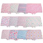 Anntry Kids 12 Pack Soft Comfort Cotton Knickers Underwear Little Girls Assorted Boyshort Panties 2-12 Yrs (4-6 Years, Assorted-1)