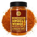 Angel's Wings BBQ Chicken Rub - 100% Natural Aromatic Chicken Seasoning - Perfect Blend Of Spices For Amazing Chicken BBQ And Grill Dishes - Large Jar (210g)