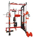 GYM24 EQUIPMENTS Multi Home Gym Gfts-701 - Functional Trainer With Smith Machine And Pec Fly Rear Delt (Grey Black, Iron Stack)