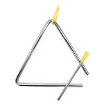 Musical Instrument Triangle 6-inch – Play Alongside Percussion Instruments like the Drum, Bells, Xylophone, Maracas, Glockenspiel – Suitable for Adults, Kids and Toddlers - Childrens Toy Set