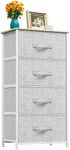 YITAHOME Dresser with 4 Drawers - Fabric Storage Tower, Organizer Unit for Bedroom, Living Room, Hallway, Closets & Nursery - Sturdy Steel Frame