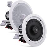 Pyle Pair 6.5” Flush Mount In-wall In-ceiling 2-Way Home Speaker System Spring Loaded Quick Connections Dual Polypropylene Cone Polymer Tweeter Stereo Sound 200 Watts (PDIC1661RD)