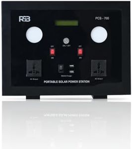RGB Volt Buddy 700VA Inverter with Integrated 720Wh LiFePO4 Battery Upto 12 Year Life,3 AC OUTPUTS, 2 Emergency LED Lights, 2 USB Ports, Battery for Home, Office, Shops, Camping and Outdoor use