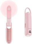 Digibond Pink Handheld Fan, Portable Fan Bullet Shape 3000mAh USB Rechargeable Battery Operate 6 IN 1 Personal Fan Foldable Lightweight Travel Essential with Power Bank/Lanyard 3 Speed