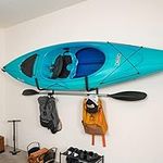 StoreYourBoard Outdoor Swivel Kayak Storage Rack, Folding Wall Hooks, Weatherproof, Paddle Holder