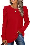 XIEERDUO Red Long Sleeve Shirt Wome