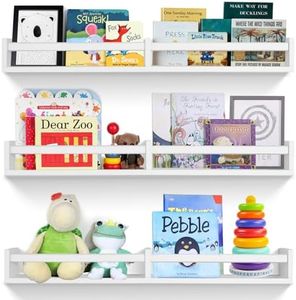 TUEGEGNS 32 Inches Nursery Shelves Set of 3,Nursery Book Shelves for Bookshelf Wall,Wall Bookshelves for Kids，Book Shelf Organizer for Baby Nursery Décor (32 inches Set of 3 White), A001