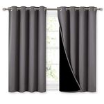 NICETOWN Full Blackout Curtains for Bedroom - Thermal Insulated Heat Isolation Window Coverings with Thick Liner (W52-in x L45-in, Grey, 2 Panels)