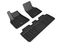 3D MAXpider Custom Fit All-Weather Car Floor Mats Liners for Tesla Model Y 2020-2021 ELITECT Series (Complete Set, Black)