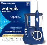 Waterpik Aquarius Water Flosser For Teeth Cleaning, Gums, Braces, Dental Care, Electric Power With 10 Settings, 7 Tips For Multiple Users & Needs, CDA Validated, Blue WP-663, Packaging May Vary