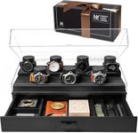 Elevate Your Watch Collection with The Collector Pro – Premium Watch Display Case for 7 Watches – Christmas Gift for Men – Easy Access & Huge Drawer – Luxury Wooden Mens Watch Box & Watch Case