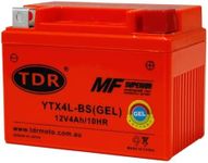 TDR YTX4L-BS 12V 4Ah GEL Motorbike Battery: Perfect for Motorcycle Snowmobile ATV, and Watercraft Use, Maintenance-Free Sealed Design Replace RTX4L-BS, MG4L-BS, MBTX4, YT4L-BS, YB4L-A, YB4L-B Models