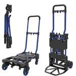 HandiMoova 2in1 70kg sack truck, multi-position 135kg folding platform trolley, multi-function hand truck; Converts in seconds