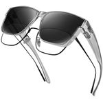 URUMQI Polarised Sunglasses Fit Over Glasses for Men Women, Oversized Square Sun Glasses UV400 Protection Shades