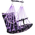 Toytoria® Swing for Kids Cotton Baby Swing Chair for Kids Baby's Children Folding and Washable 1-5 Years with Safety Belt/Home, Garden Jhula for Babies | Cradle | (L. Purple Star)