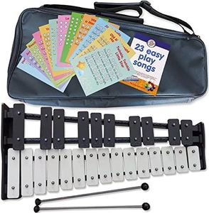 Glockenspiel 25 Note Chromatic A-A Tuned Xylophone, Black Soft Bag