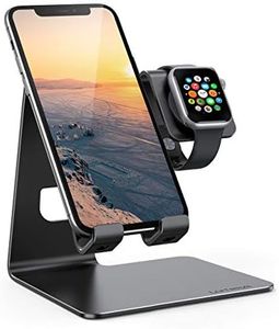 Stand for Apple Watch Phone Holder 2 in 1 : Lamicall Phone and iWatch Charging Station Dock Stand for Apple Watch Series Ultra 2/10/9/SE/8/7/6/5, iWatch 44mm/42mm/45mm40mm, Charger Cable Not Include
