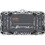 Cruiser Accessories 22635 License Plate Frame - Princess, Black/Chrome-Plated Metal