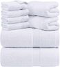Utopia Towels 8 Piece Towel Set - 2 Bath Towels, 2 Hand Towels and 4 Washcloths Cotton Hotel Quality Super Soft and Highly Absorbent (White)
