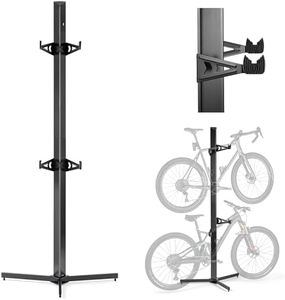 FEEDBACK SPORTS | Velo Cache 2 Bike Free-Standing Storage Tower | Vertical Rack For Road, MTB, Cyclocross, E-Bike | For Home, Office, Garage | Black
