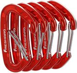 FresKaro caribeener clips, Wire gate Carabiner Heavy Duty, Small Mini Caribeaner Wiregate Hooks, lightweight, 5 pack, for Keychain, Key, Belt Holders, Outdoor, Backpack, Gym, Not for Climbing, Red