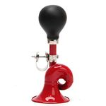 Coolrunner Bugle Horn, Retro Clown Horn, Kids Bike Horn, Classic Vintage Metal Twist Loudspeaker Siren Hooter Snail Air Horn for Vehicles Bicycles Golf Cart (Red)