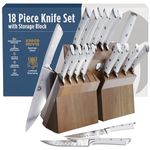 DALSTRONG Knife Block Set - 18 Piece Colossal Knife Set - Gladiator Series - High Carbon German Steel - Acacia Wood - ABS Handles Kitchen Knives - Premium Kitchen Knife Set with Block - NSF Certified