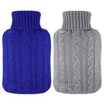 2 Pieces Hot Water Bottle Cover Soft Cover Only Knitted Hot Water Bottle Sweater for Hot Compress and Cold Therapy, Ideal for Menstrual Cramps, Neck and Shoulder Pain Relief